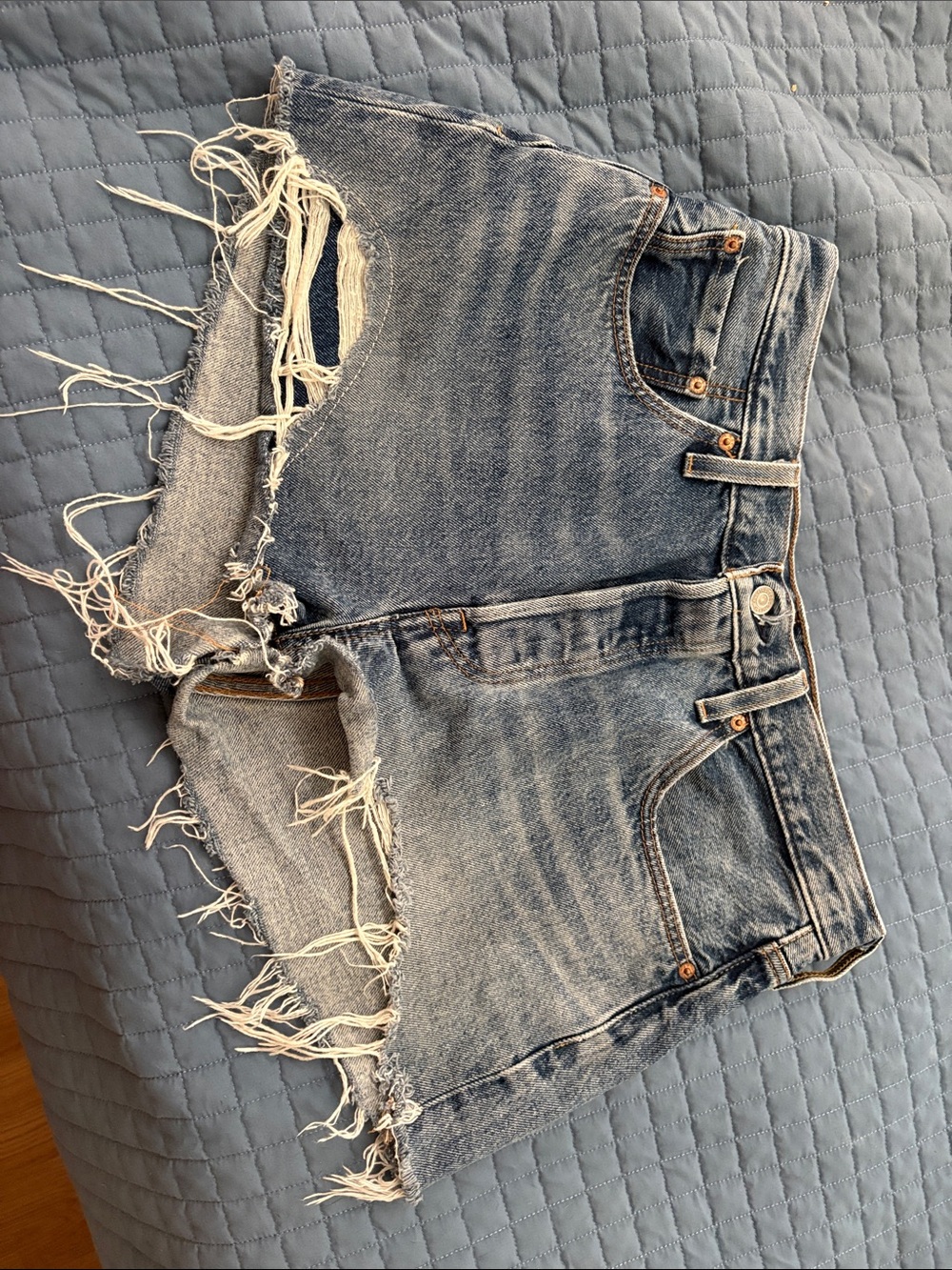 Levi's 501 Women’s High-Rise Distressed Denim Shorts - Light Blue